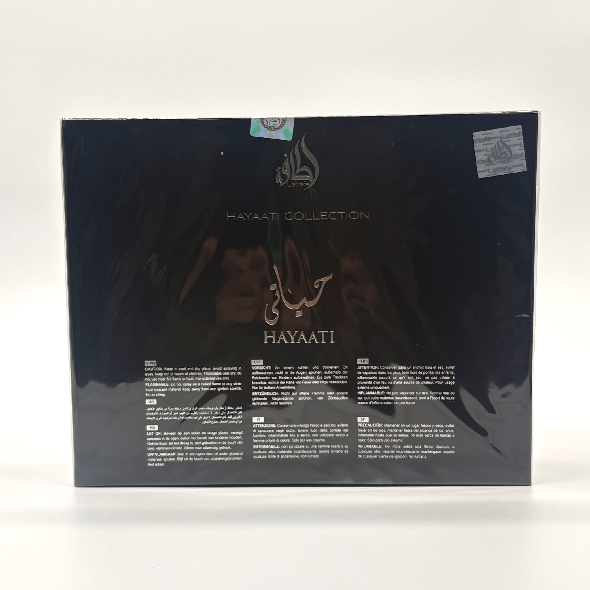 Lattafa Hayaati Black 3 Pc Set 3.4+Mist+Spray