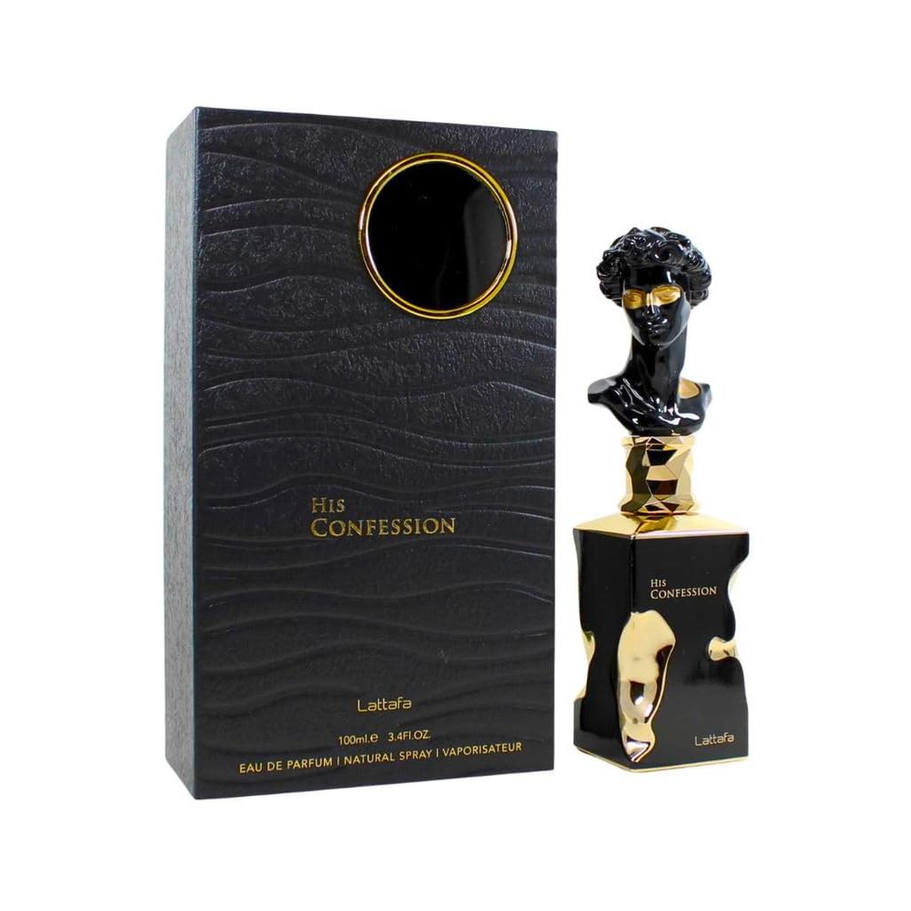 Lattafa His Confession for Men Eau de Parfum Spray, 3.4 Ounce