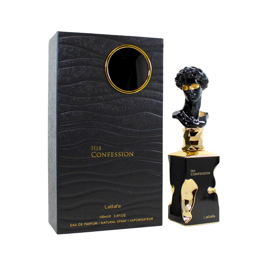 Lattafa His Confession for Men Eau de Parfum Spray, 3.4 Ounce