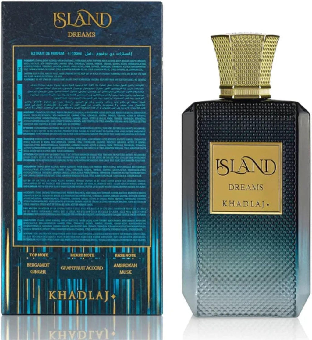 Khadlaj Island Dreams Extrait de Parfum Spray for Unisex, 3.4 Ounce