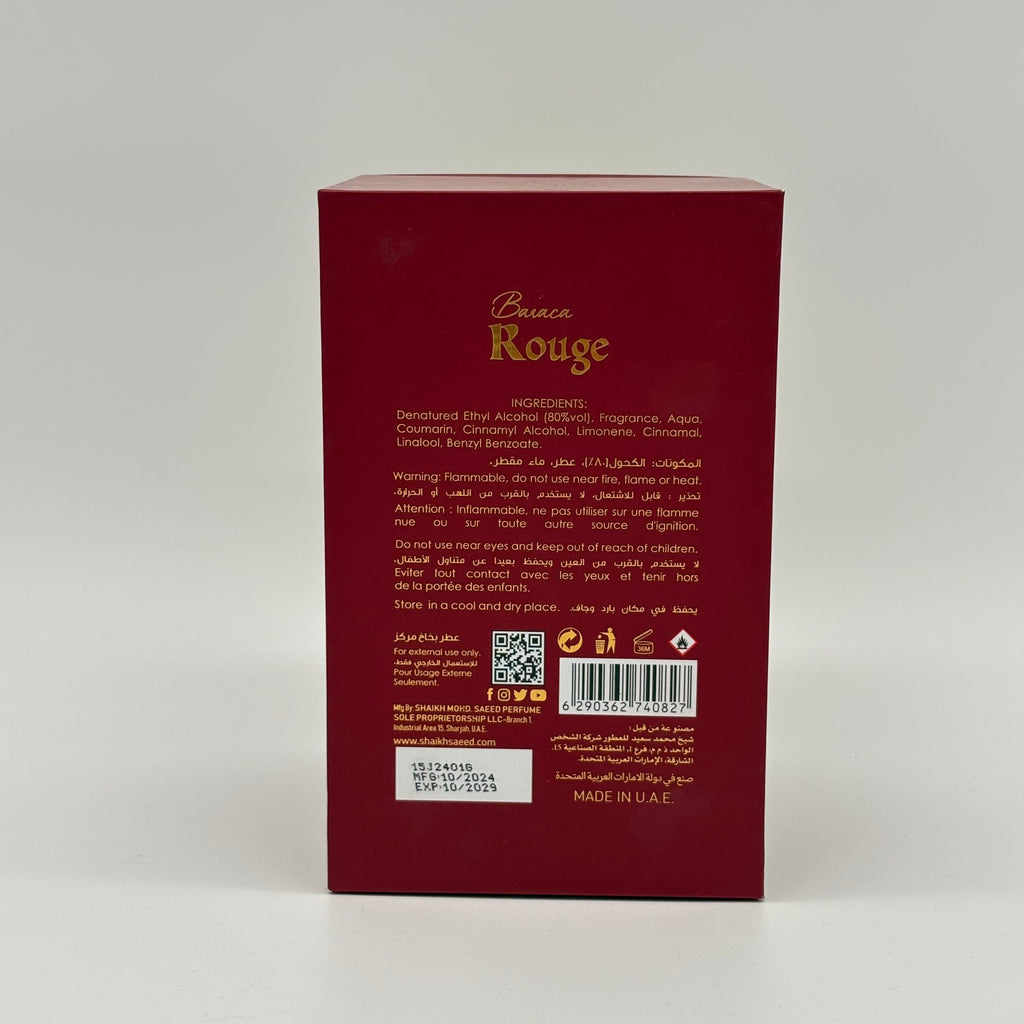 Ori Arome Baraca Rouge Eau De Parfum Spray For Unisex 3.4 Ounce