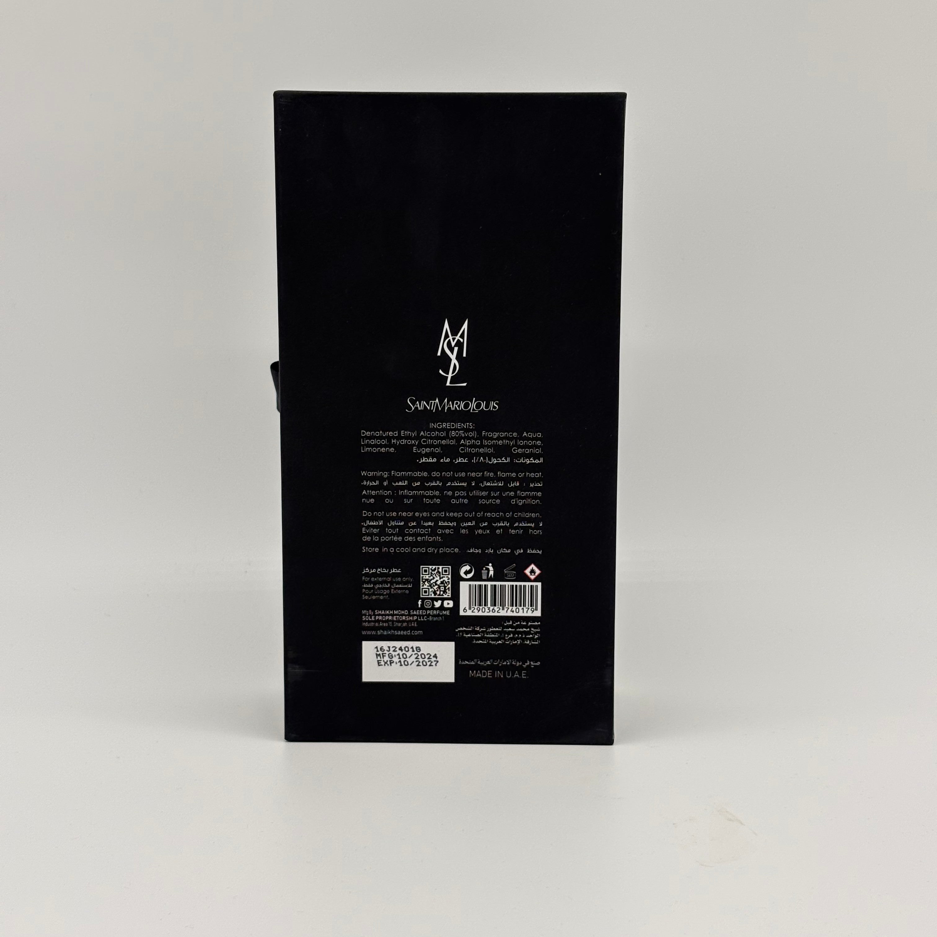 Saint Mario Louis Nove Black Aspire Eau De Parfum Spray For Unisex 3.4 Ounce
