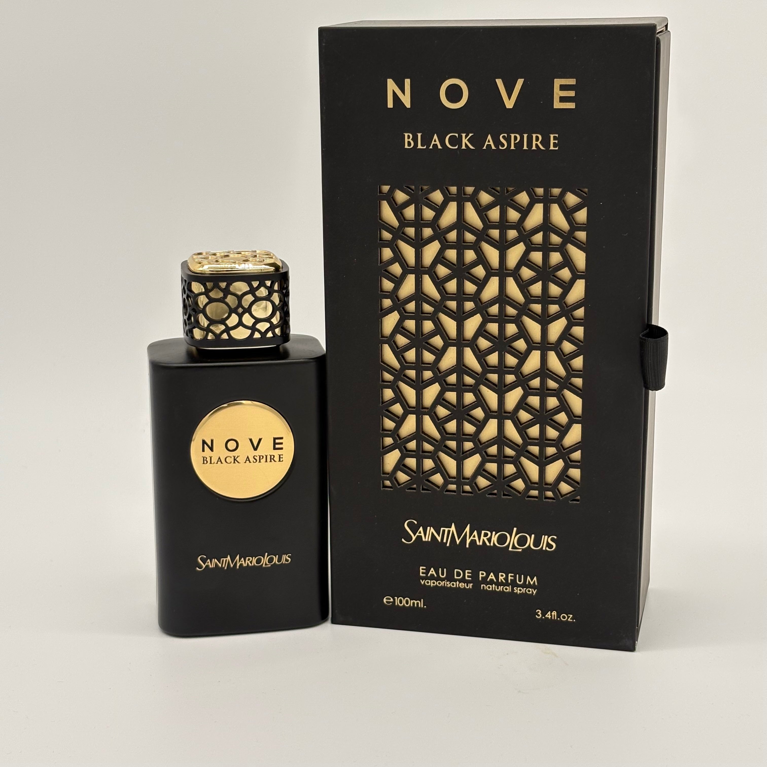 Saint Mario Louis Nove Black Aspire Eau De Parfum Spray For Unisex 3.4 Ounce