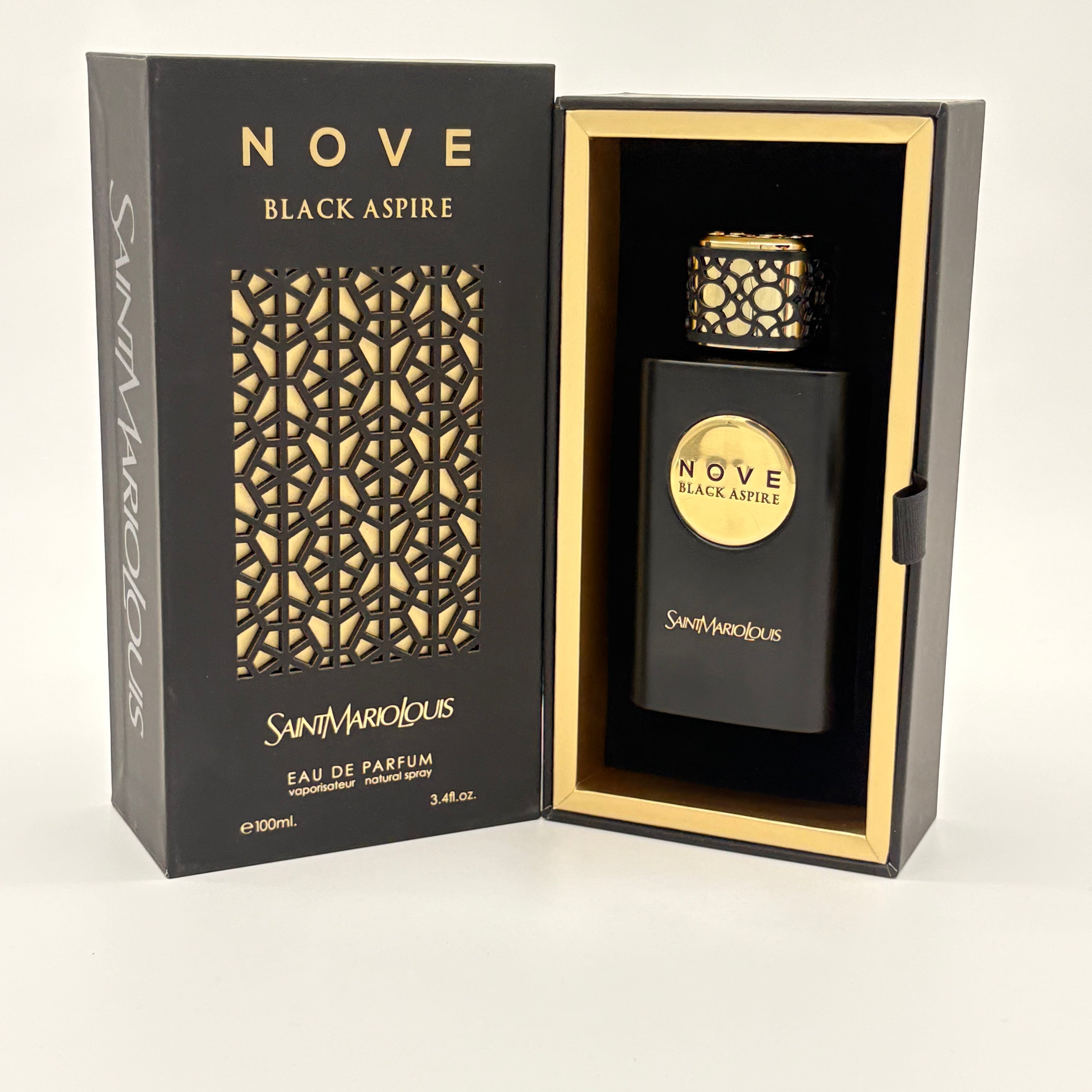 Saint Mario Louis Nove Black Aspire Eau De Parfum Spray For Unisex 3.4 Ounce