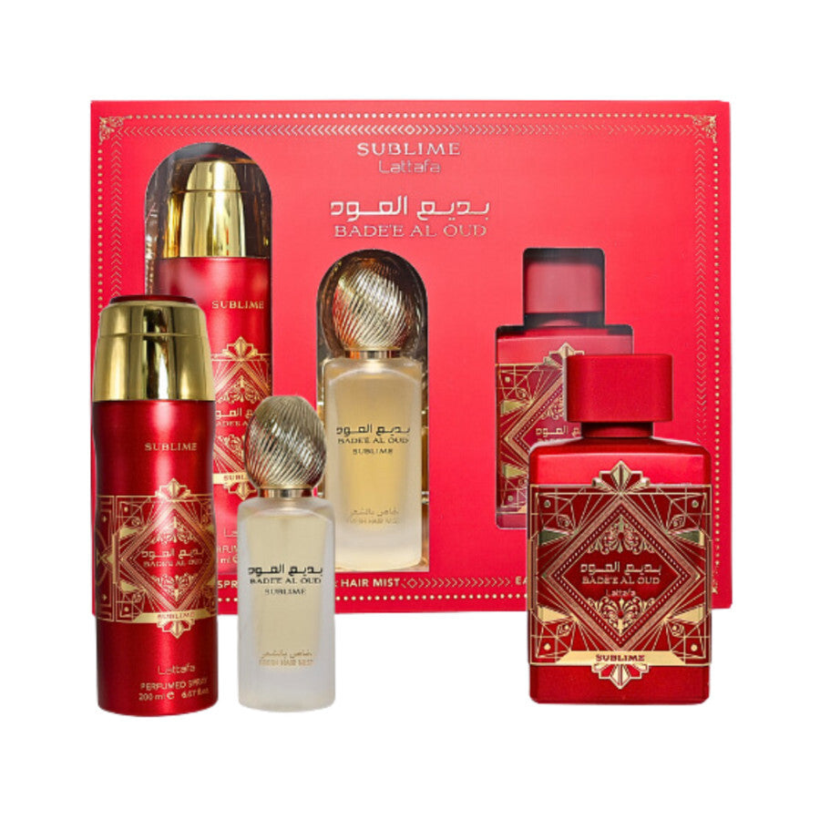 Lattafa Badee Al Oud Sublime 3 Pc Set 3.4+Spray+Mist