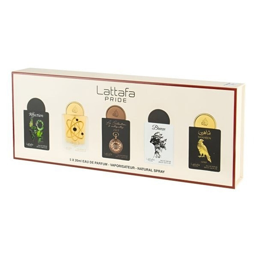 Lattafa 5 PC Mini Affection, Tharwah Gold,D'ANTIQUITES  1505, Breeze, Shaheen Gold 20 ML